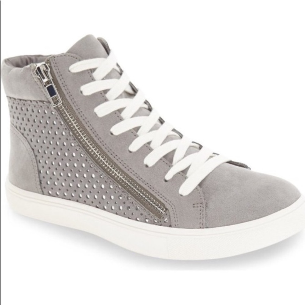 Steve Madden Elyka Gray High Top Shoes (Size 6)